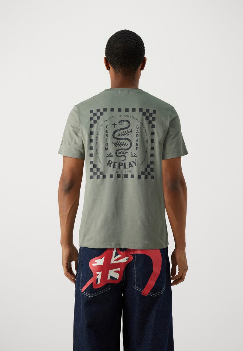 Replay Camiseta estampada - light military