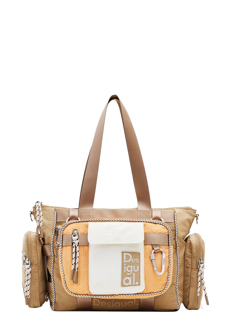 Sac A Main Desigual Bleu Geometrique En Coton Avec Poche Zippee main image 1