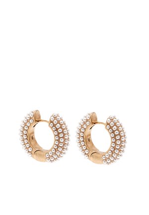 CHUNKY PEARL HUGGIES - Earrings - gold-coloured