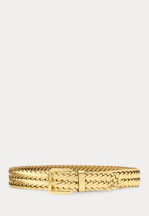 Lauren Ralph Lauren, BRAIDED METALLIC LEATHER BELT - Cintura - gold-coloured