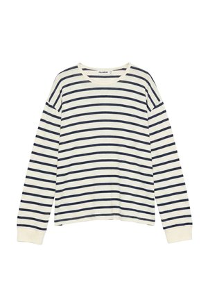 PULL&BEAR, OVERSIZE STRIPED LONG SLEEVE - T-SHIRT - T-shirt à manches longues - light yellow