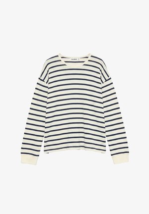 PULL&BEAR, OVERSIZE STRIPED LONG SLEEVE - T-SHIRT - Maglietta a manica lunga - light yellow