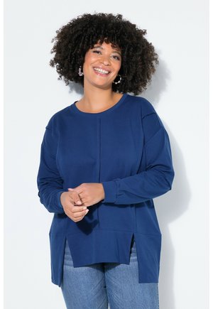 LOOSE FIT ZIERNÄHTE SAUM-CUTOUT - Sweatshirt - dark blue