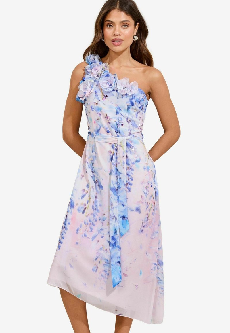 Lipsy REGULAR FIT-ONE SHOULDER FLOWER TRIM EMBELLISHED MIDI - Koktel haljina / svečana haljina - blue floral