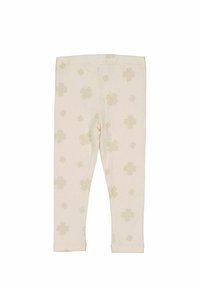 Ljusbeige leggings i mjukt tyg, med ett subtilt klövermönster. Elastiskt midjeband och åtsittande vadder avslutar designen.
