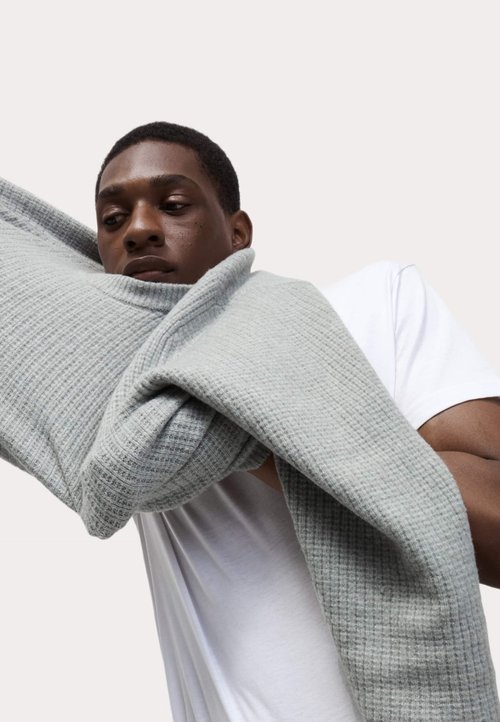 Gris FEMME Pull sans manches en Tricot Basique à Coupe Régulière et Col