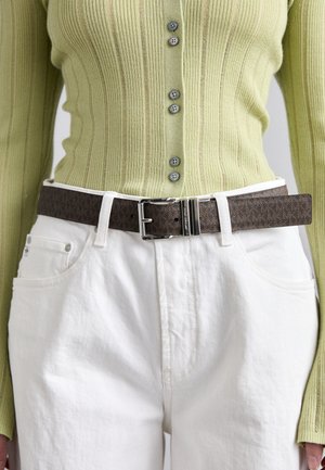 REVERSIBLE BELTWITH FLATTENED EDGE - Cintura - chocolate