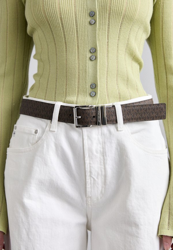 REVERSIBLE BELTWITH FLATTENED EDGE - Belt - chocolate