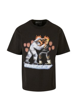 Market Print T-shirt - washed black