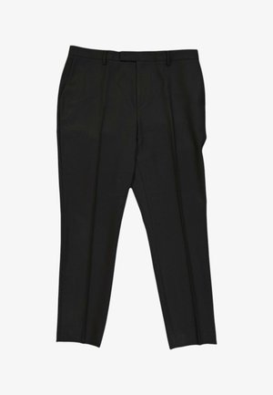 Pantalon formel noir avec passants de ceinture, pli avant et poches latérales, présenté sur fond blanc.