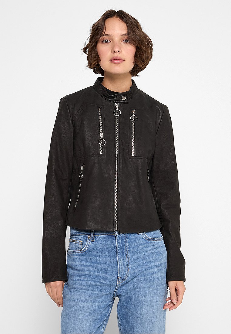 OCHNIK Leren jas zwart OCHNIK Leren jas zwart