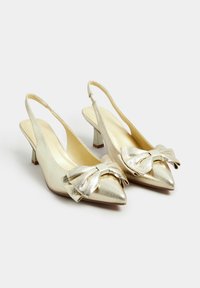 Yours Clothing EXTRA WIDE FIT BOW FRONT KITTEN HEELS - Decolleté - gold