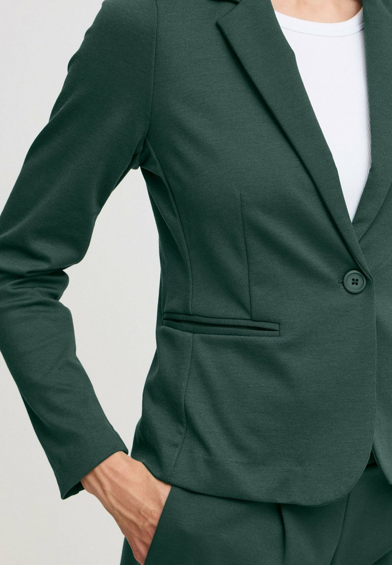 B.young BYRIZETTA Blazer Long Femme Coupe Droite Avec Stretch - Col Revers Boutons