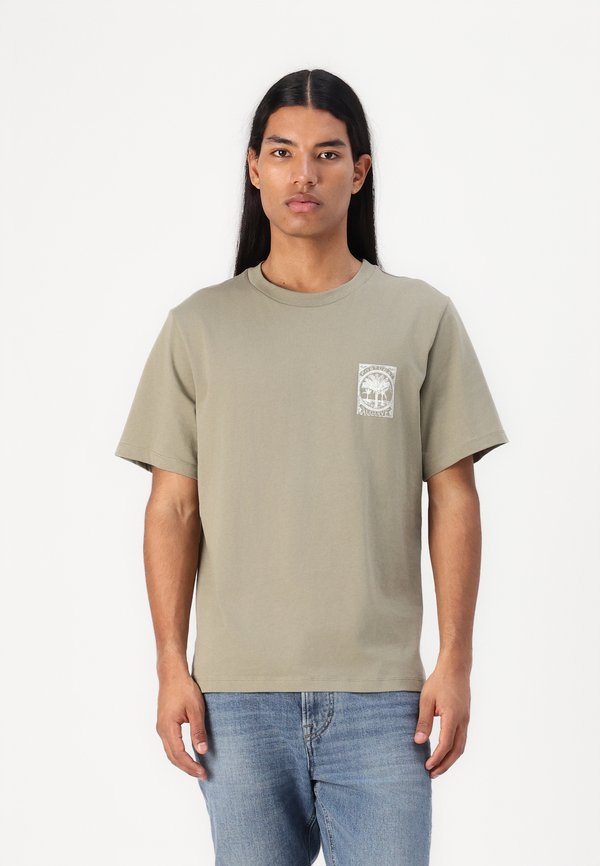 SLHBOSMA O NECK TEE - Print T-shirt - vetiver4