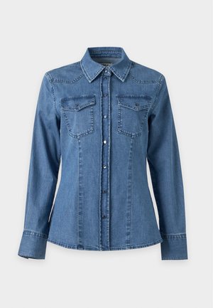 ONLY, ONLOLIVIA L/S FITTED DNM SHIRT DNM QYT - Πουκαμίσα με κουμπιά - medium blue denim