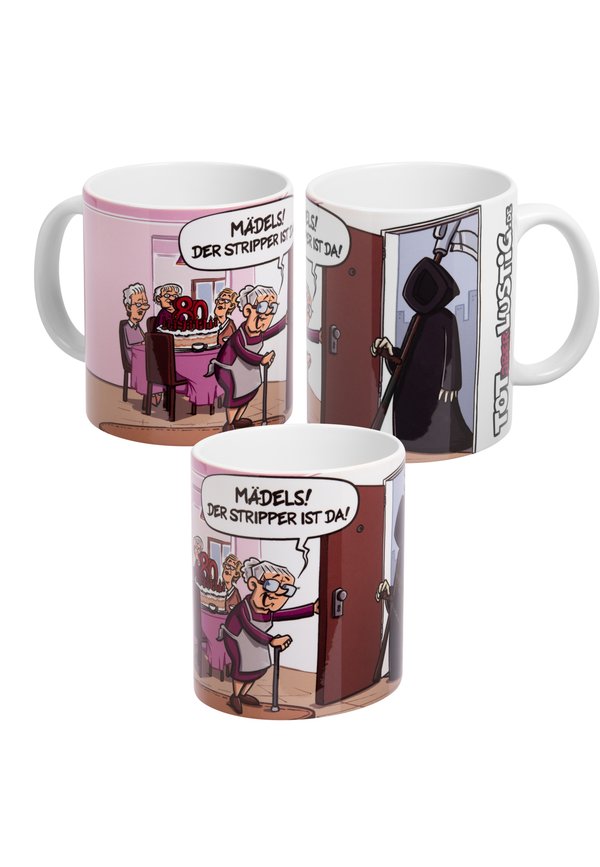 TOT ABER LUSTIG-DER STRIPPER IST DA MICHAEL HOLTSCHULTE KAFFEE - Trinkflasche - weiß