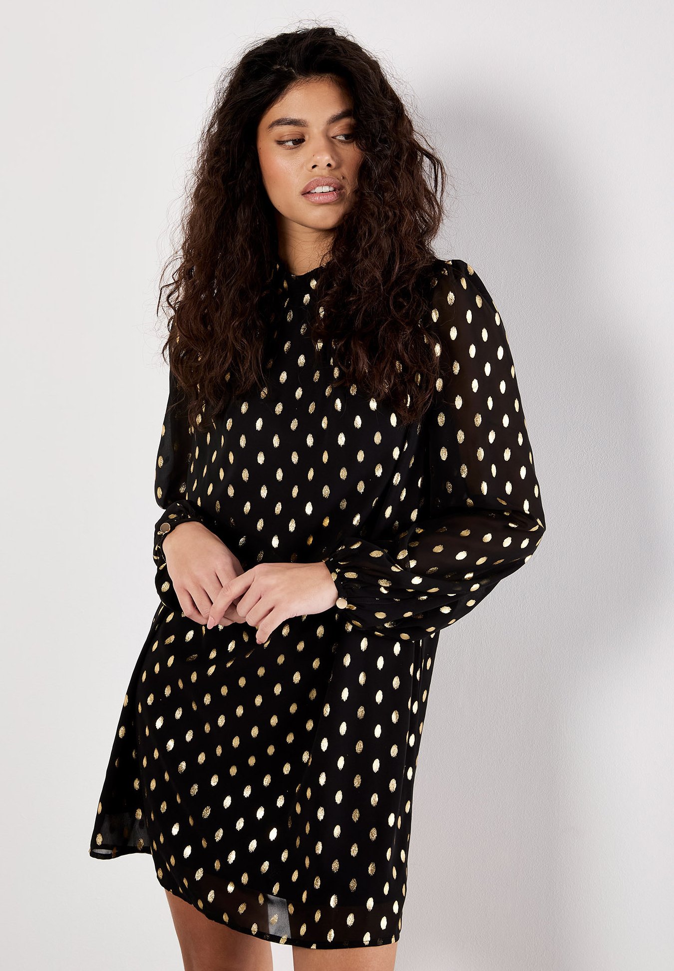 Apricot FOIL SPOT MINI - Day dress - black - Zalando