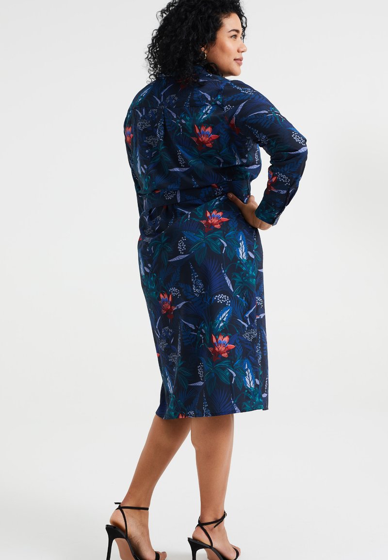 Damen Freizeitkleider | WE Fashion CURVE Blusenkleid blue/blau - NB28304 Damen Freizeitkleider | WE Fashion CURVE Blusenkleid blue/blau - NB28304