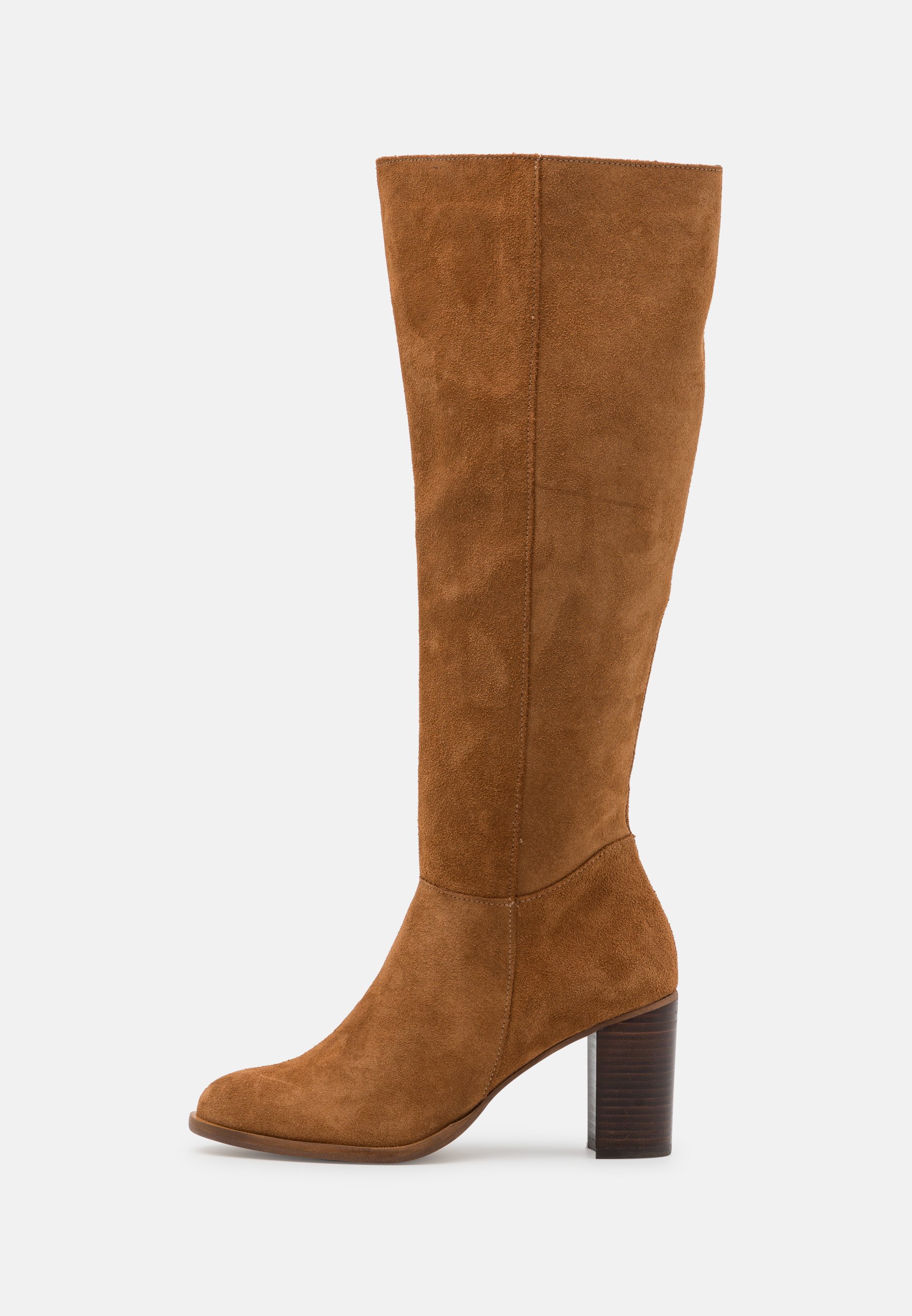 long brown suede boots