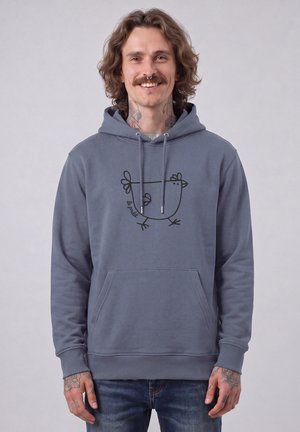 watapparel, LE POULET - DAS HUHN UNISEX - Hoodie - blue grey