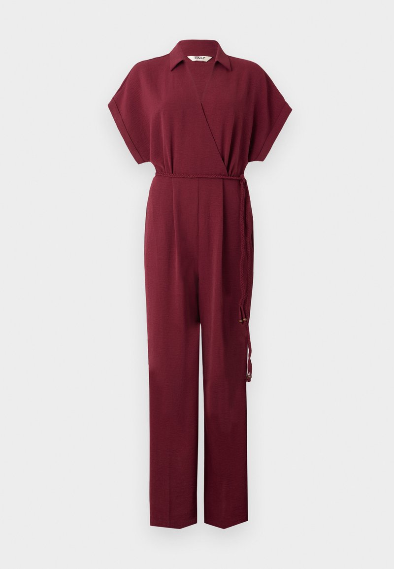 Only Jumpsuit bordeauxrood