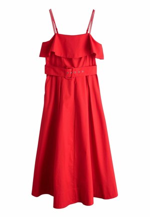 PETITE FIT - OCCASION FOLDOVER BELTED MAXI DRESS  . - Robe longue - red