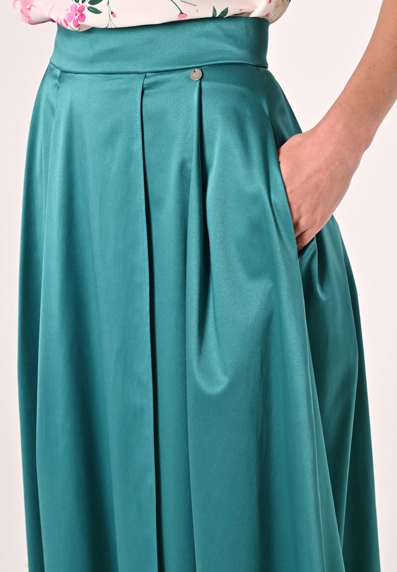 Jupe Longue Asymétrique Rinascimento – Taille S, Vert, En Lin/flanelle, Excellent état (occasion)