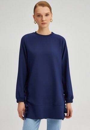 Touché Privé RUFFLED CREPE - Sweatshirt - dark blue