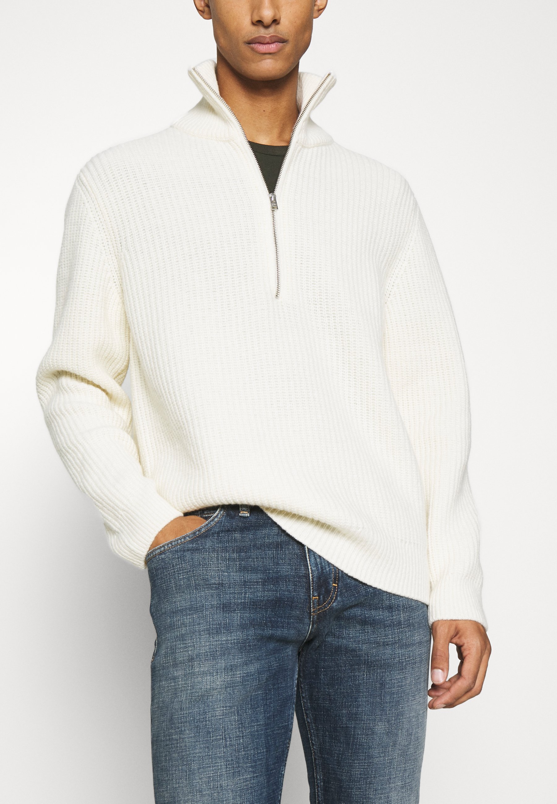 CLOSED HALF-ZIP JUMPER - Jumper - ecru 