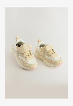 Bež tenisice za sport s mrežastim i nubuk materijalom, s cvjetnim uzorkom, dvostrukim čičak trakama i ublaženim đonom.