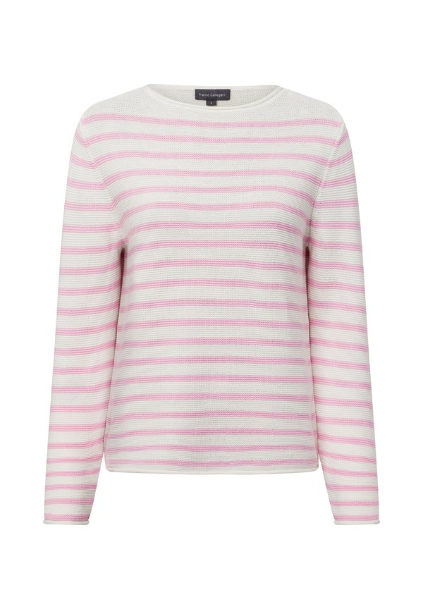 Strickpullover - weiß rosa