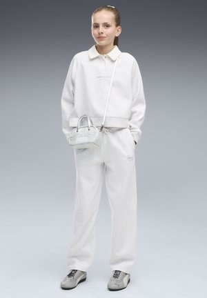 Puma, PUMA CLASS RELAXED SHORT LENGHT LONGSLEEVE POLO FL G - Langarmshirt - white glow heather