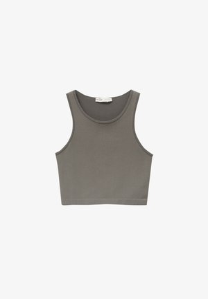 SEAMLESS HALTER CROP - Débardeur - khaki