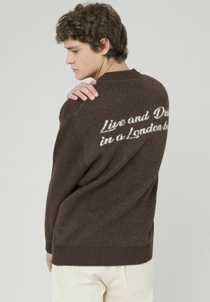 PULL JACQUARD DOS - Pullover - marron foncée