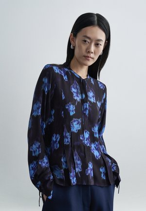 ARDEN PRINTED PLEATED - Nööpidega pluus - dark blue