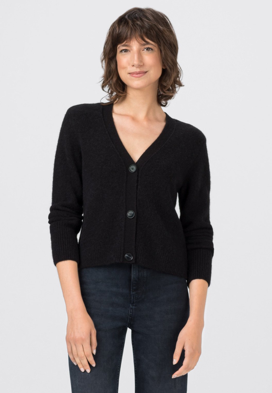 Mode Vesten Franjevesten Hallhuber Donna Franjevest zwart elegant Mode Vesten Franjevesten Hallhuber Donna Franjevest zwart elegant