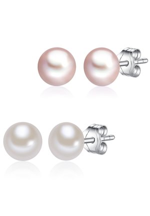 2ER SET OHRSTECKER STERLING SILBER SÜSSWASSER-ZUCHTPERLE WEISS FLIEDER LULU & JANE PERLENOHRSTECKER - Ohrringe - weiß