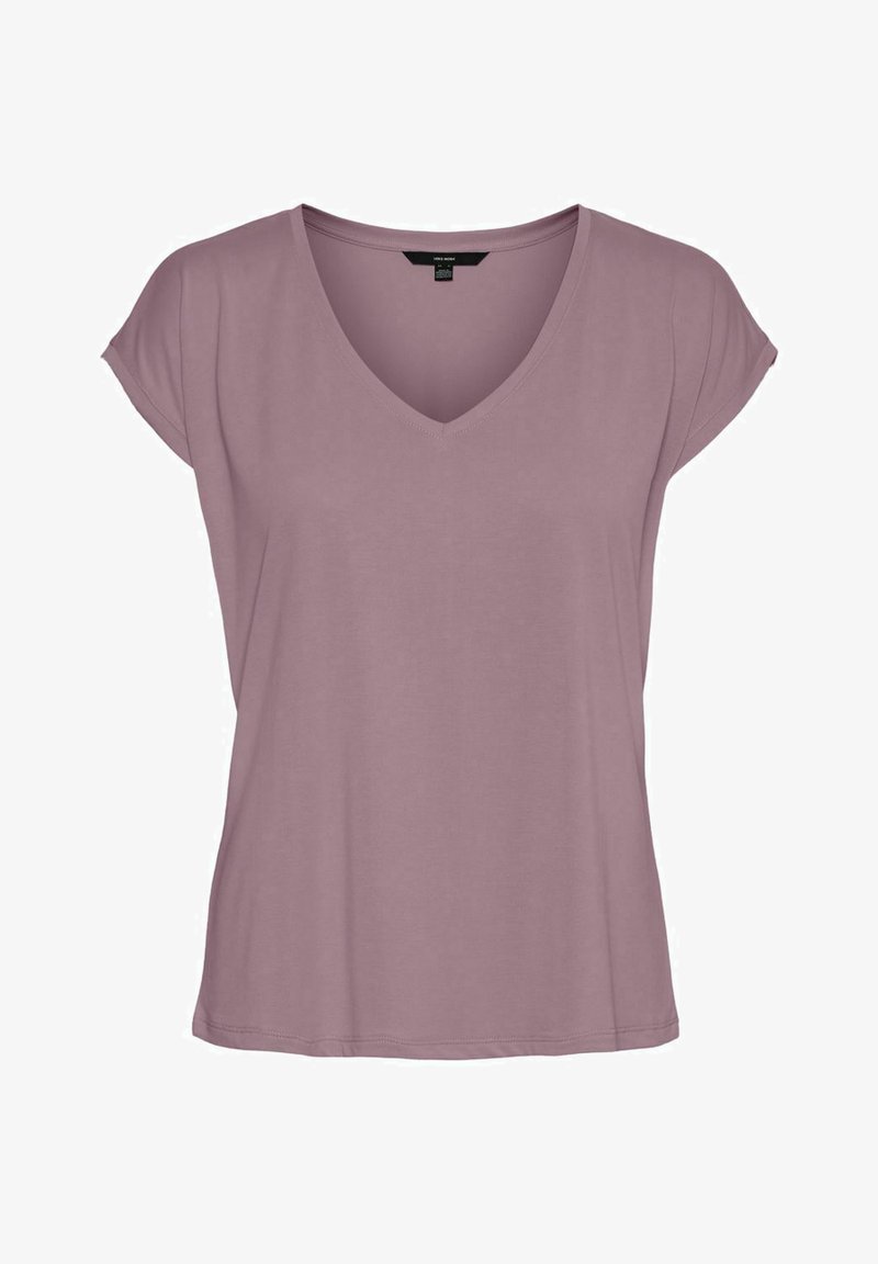 Vero Moda FILLI V NECK TEE - Paprasti marškinėliai - elderberry