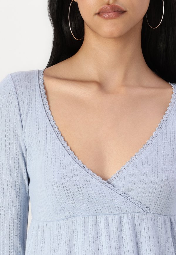 Easy Long-Sleeve Pointelle Babydoll Top - Long sleeved top2