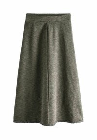 Grønne tekstureret nederdel med en udvidet form, der har en talje og lodrette sømme for struktur. Blød, stoffinish forbedrer komforten.