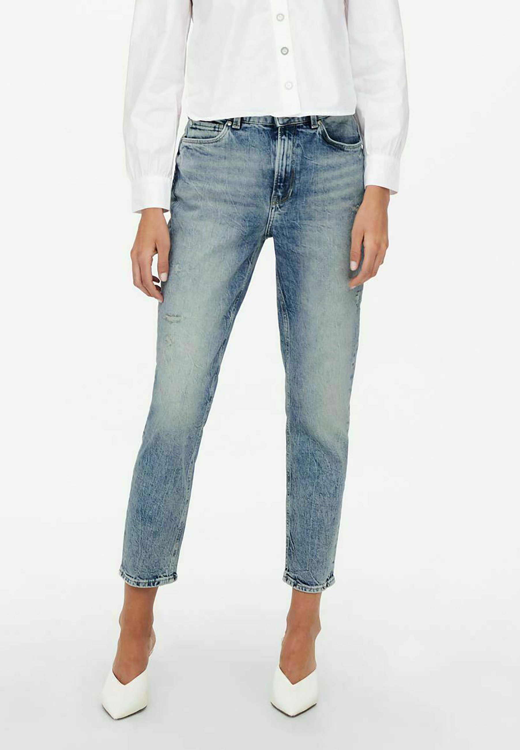 ONLY ONLEMILY LIFE HW ANKLE - Straight leg jeans - light medium blue  denim/light-blue denim - Zalando.de