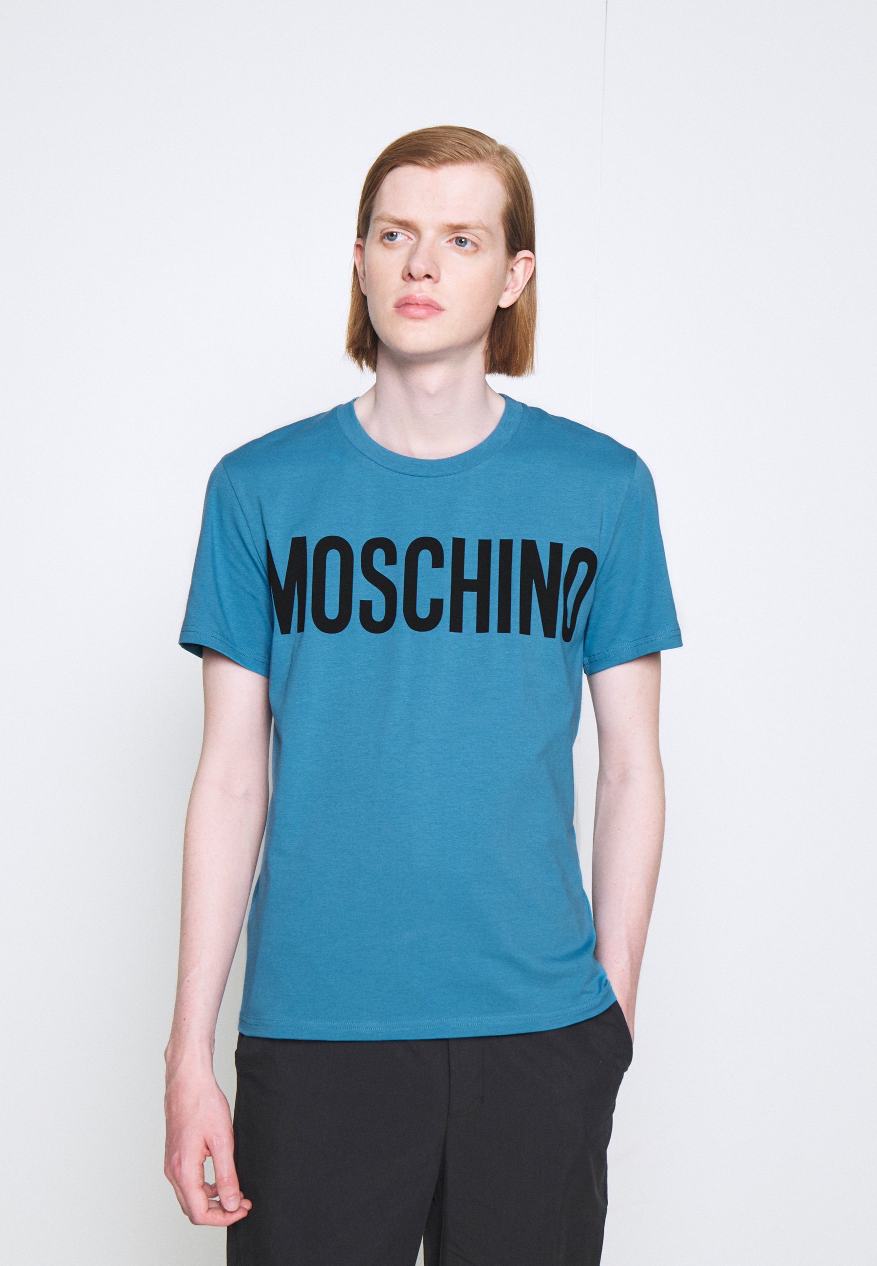 blue moschino shirt