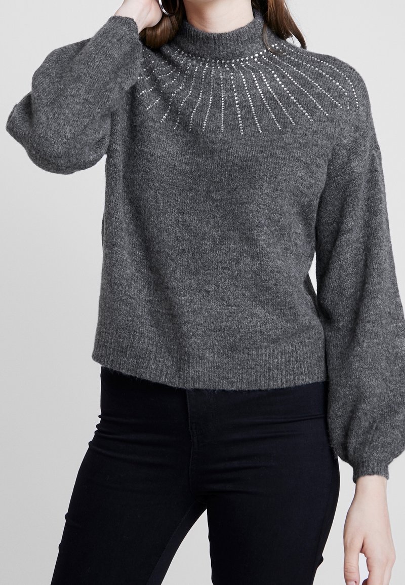 ONLY Strickpullover - mottled grey