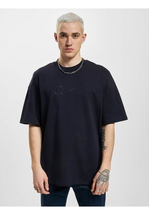 HUGO BRANDING CREW NECK - T-shirts - blue