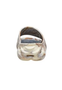 Kläpp-sko i beige med marmorliknande yta. Har en upphöjd baksida, ventilationshål på sidorna samt en texturerad sula för bra grepp.