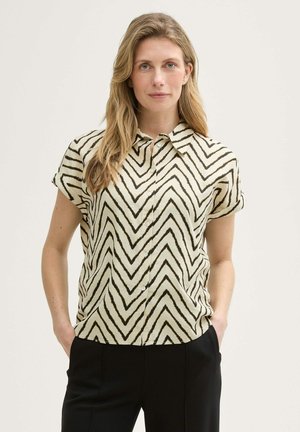 Gombos blúz - natural zig zag design