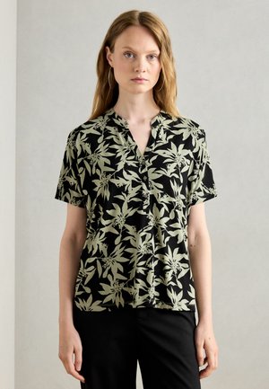 BLOUSE SHORT SLEEVE PLACKET AT FRONT - Blouse - green