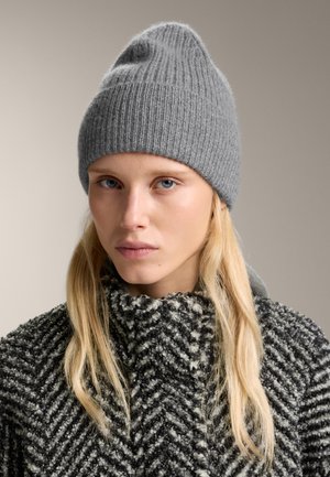 OYSHO 100% CASHMERE KNIT - Čiapka - light grey