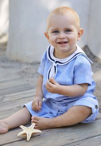 JoJo Maman Bébé STRIPE REGULAR FIT - Lühikeste varrukatega bodi - blue