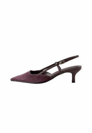 Next, FOREVER COMFORT® POINT TOE V STRAP SLINGBACK HEELS - Pumps - burgundy red